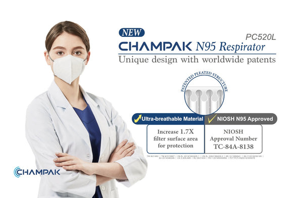 Mascarilla N95 NIOSH Champak PC520L (Respirador)